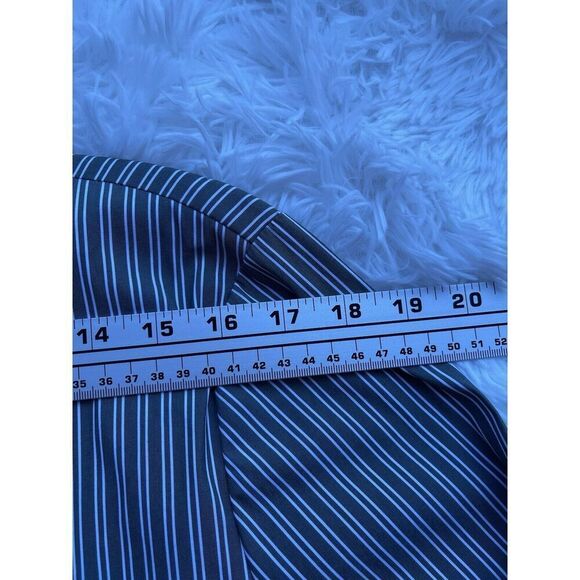 Lafayette 148 New York Blouse Green Striped Jake Cotton Button Down Shirt XL - Picture 9 of 12